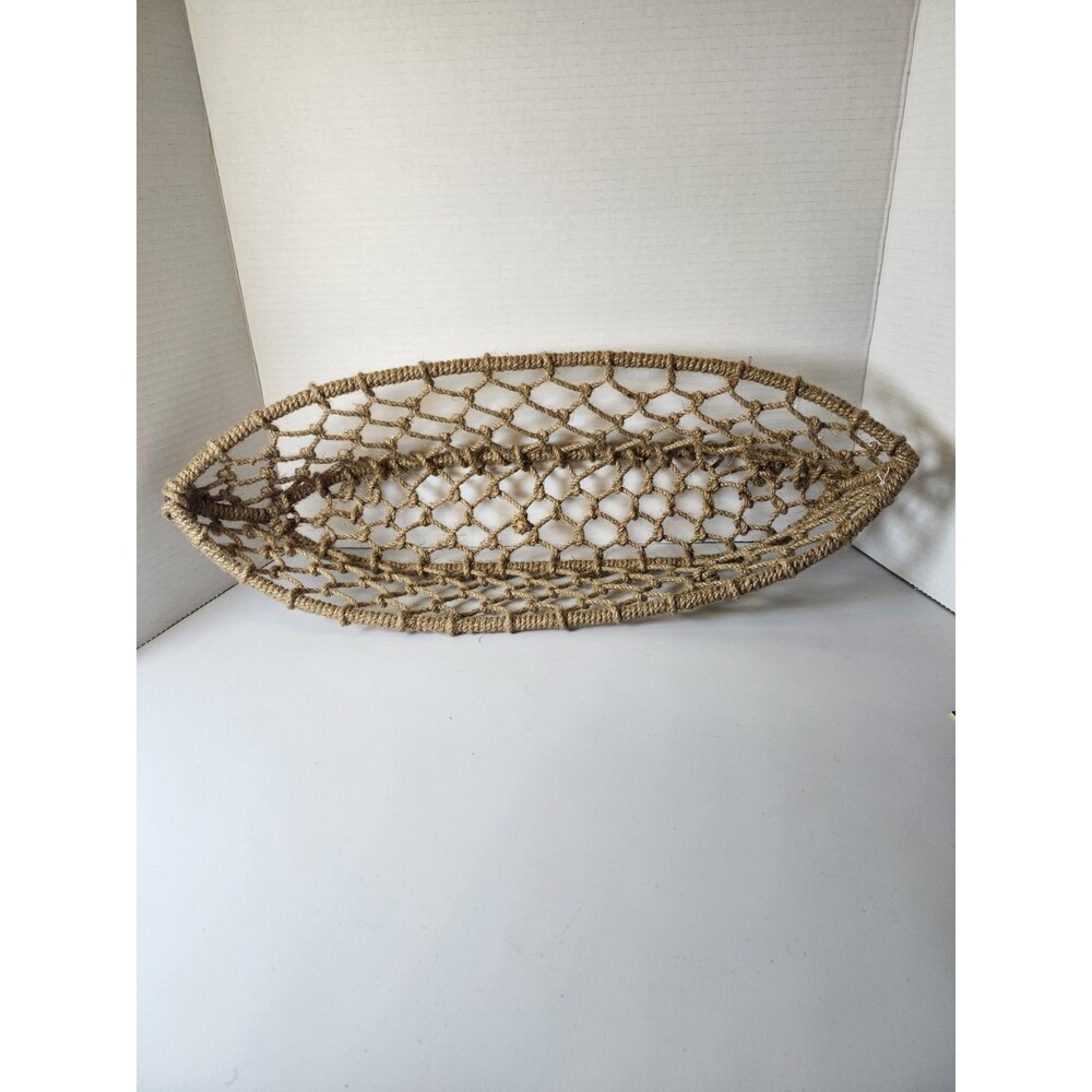 Rope Wrapped Boat Shape Basket